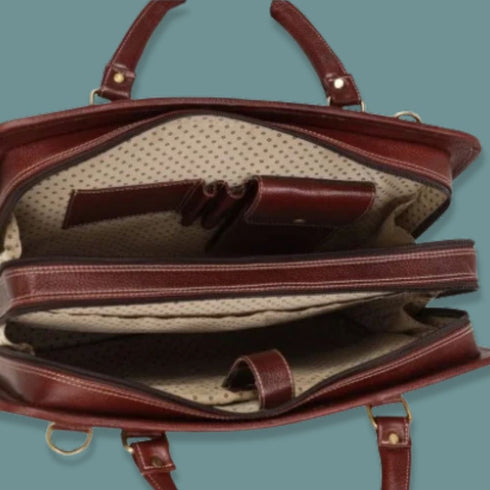 Daksh Genuine Leather Briefcase Laptop Bag Mozri